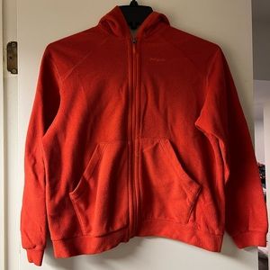 Patagonia Youth Size M Orange Full Zip Fleece Jacket